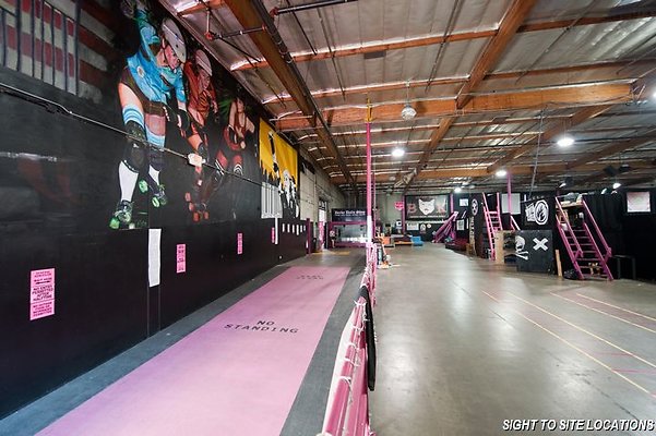 PC-B - The Doll Factory, home of the LA Derby Dolls banked track roller derby league, Los Angeles, Calif. (Photo by Marc Campos, aka. Stalkerazzi)