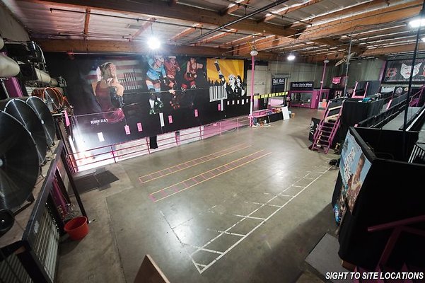 PC-C - The Doll Factory, home of the LA Derby Dolls banked track roller derby league, Los Angeles, Calif. (Photo by Marc Campos, aka. Stalkerazzi)