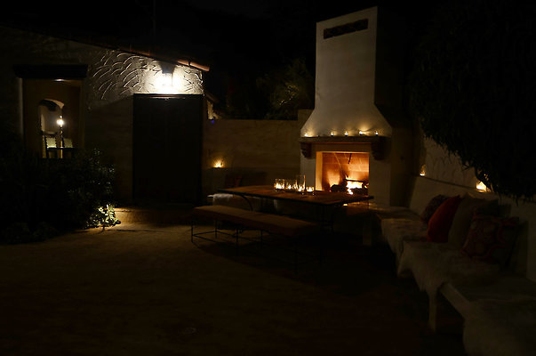 outdoor fireplace @ night