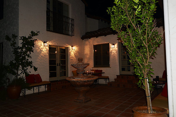 outdoor courtyard @ night